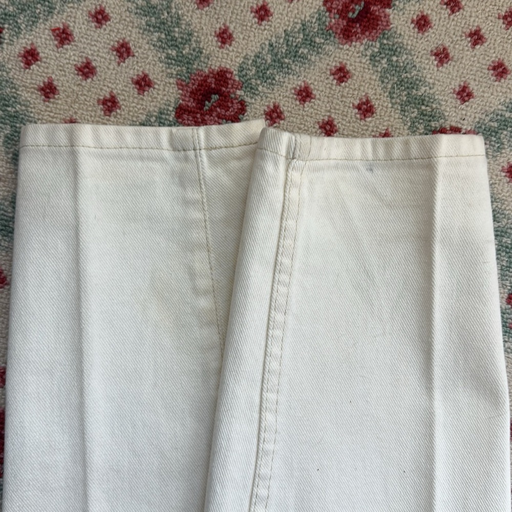 Vintage Escada by Margaretha Ley Cream Jeans w/ Nautical & Star Embroidery - Picture 10 of 11
